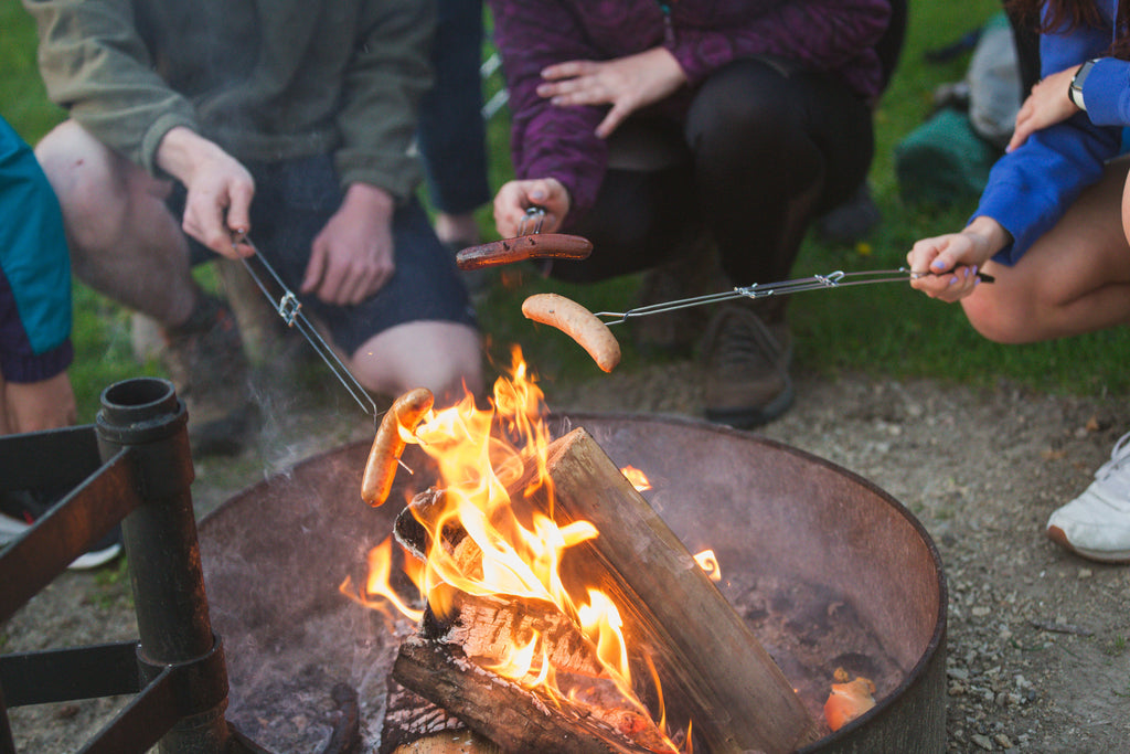 Janky Gear campfire, roasting weenies. Camping essentials found at janky gear rochester. 