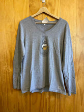 Load image into Gallery viewer, Size Large Life is Good Grey Women&#39;s Long Sleeve Shirt
